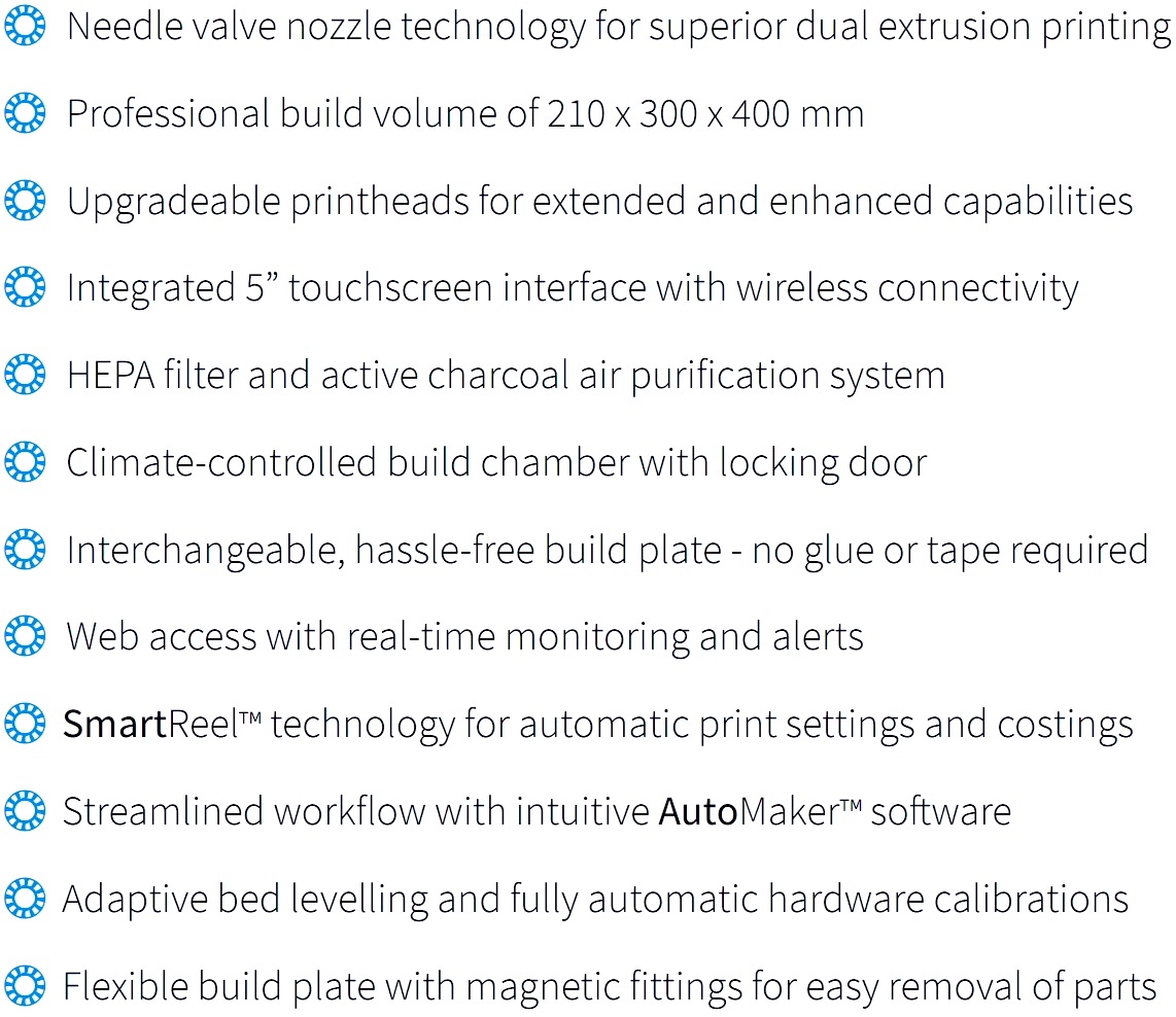 מדפסת תלת מימד CEL ROBOX ROBOXPRO RBX10-SK 3D PRINTER TEXT